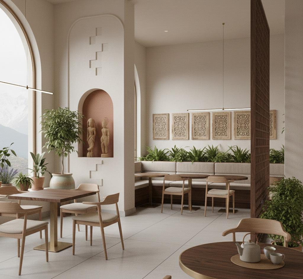 Indian art inspired café, view two